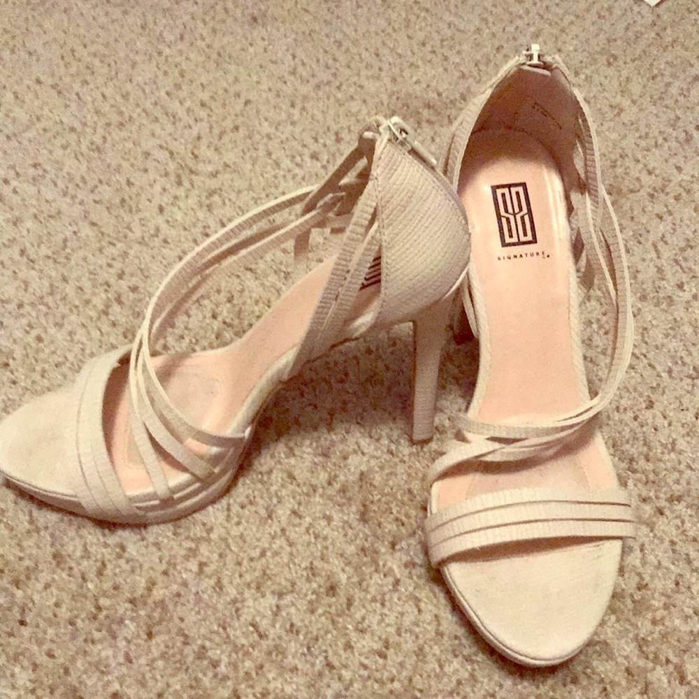 High heeled shoes